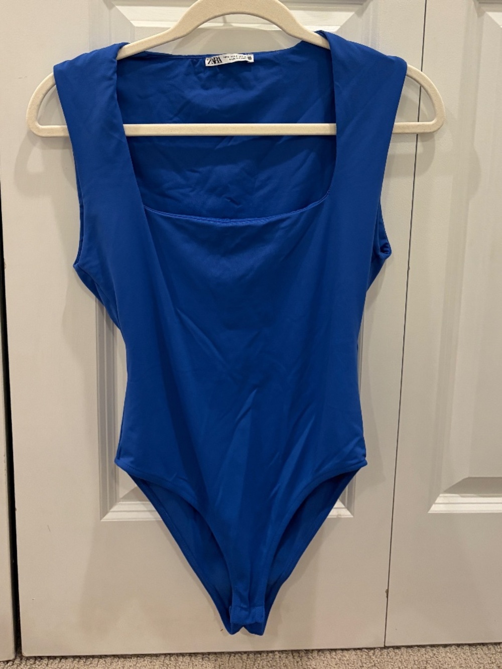 Zara Royal Blue Square Neck Bodysuit